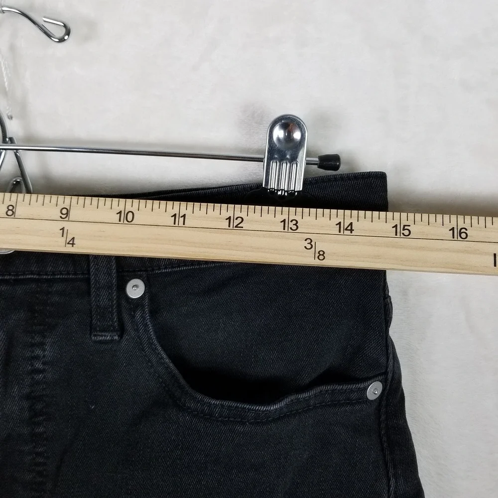 Madewell Denim Shorts Womens 28 Black High-Rise Raw Hem Frayed Stretch 57